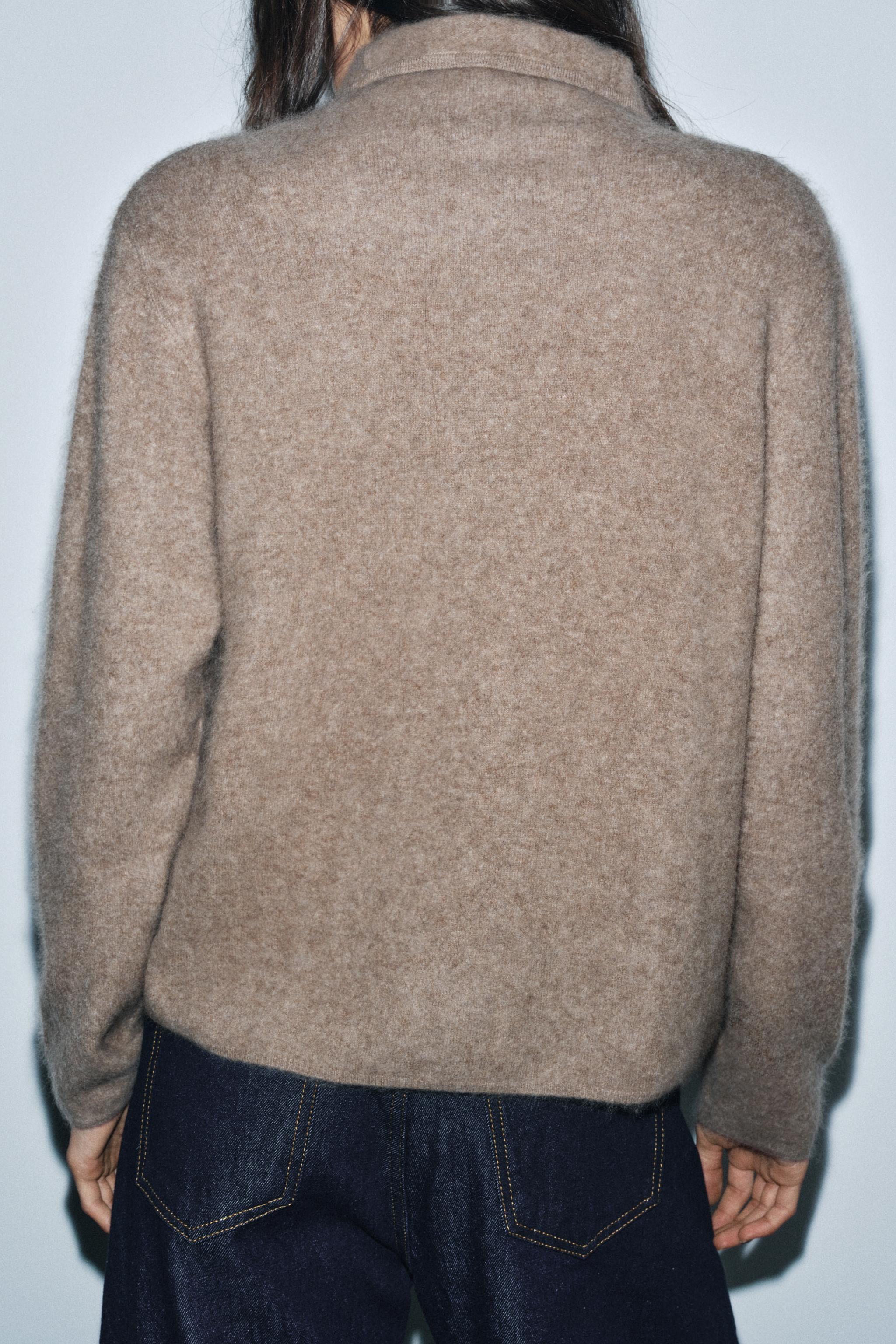 100% WOOL HIGH COLLAR JACKET